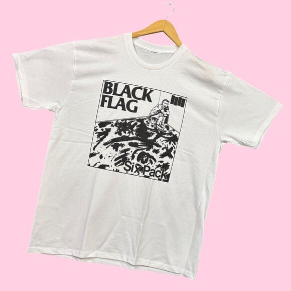 Black Flag Six Pack Album Poster Punk Rock Band Tee XL - Picture 3 of 4